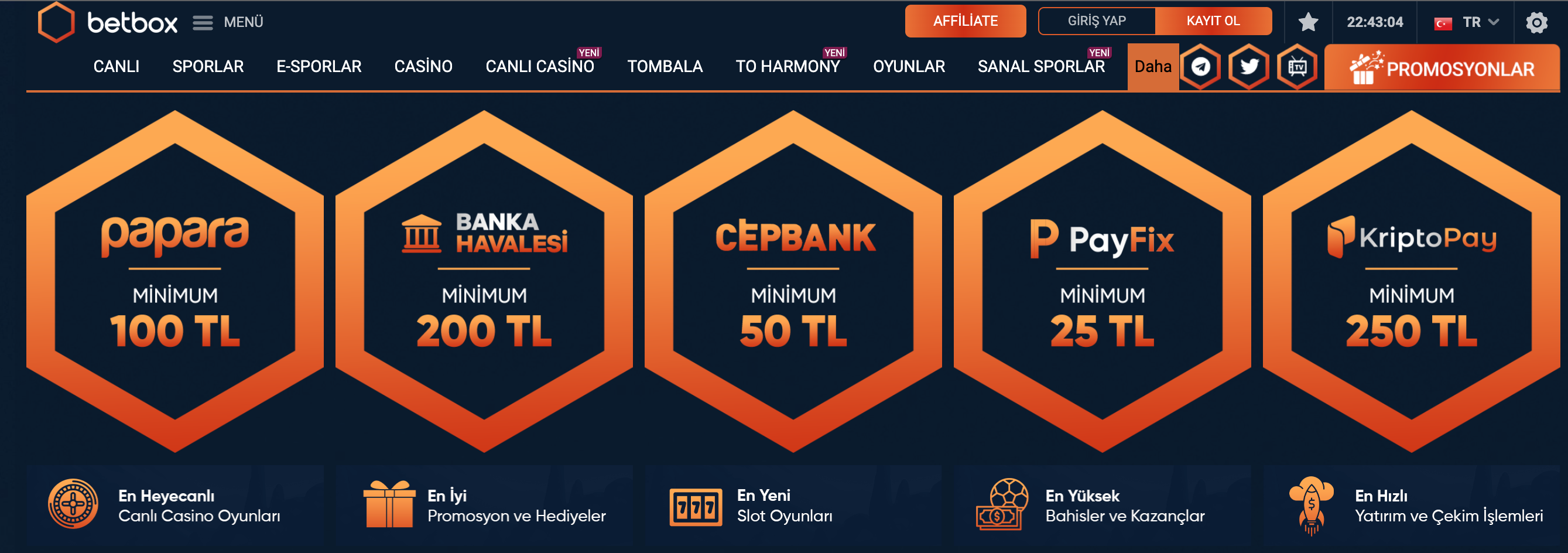 betbox Üyelik Adımları